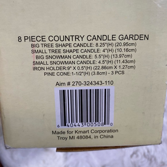 Christmas Candle Garden Vintage Eight Piece Country‎ Candle Garden with Tray - Picture 10 of 11